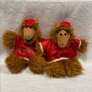 Vintage 1988 ALF Alien Plush Orbiters Baseball Hand Puppets Burger King Promo